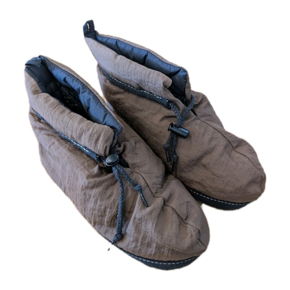 Vintage Eddie Bauer Down Booties Slippers Made in USA Brown Unisex XS Style 304